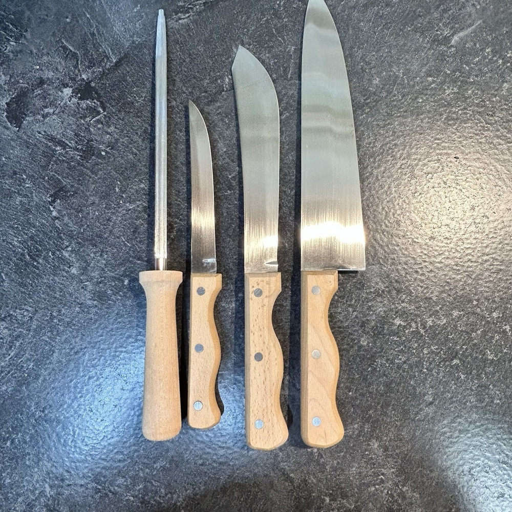NEW Parker Brothers Japan Stainless Steel Butcher, Chef & Utility Knives W Steel - Picture 9 of 14